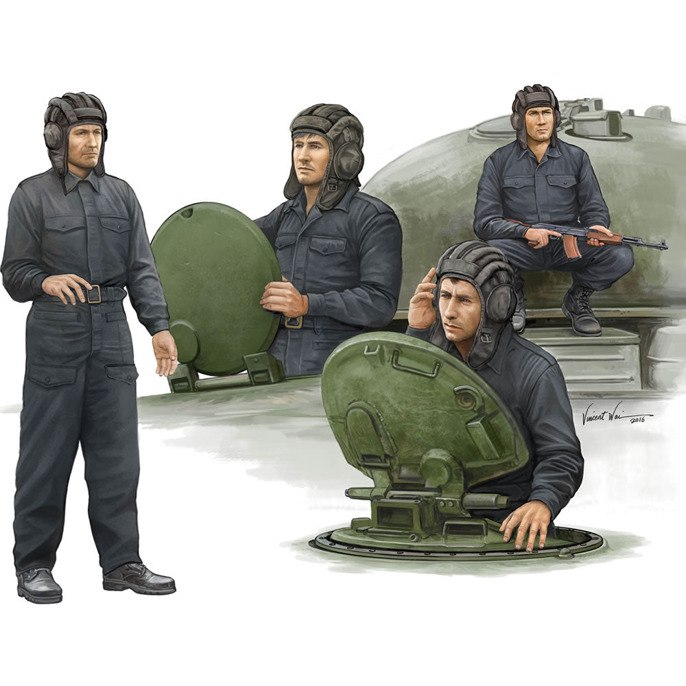 【新品即納】[PTM] 00435 1/35 ソビエト戦車兵4体セット プラモデル トランペッター(20160625)