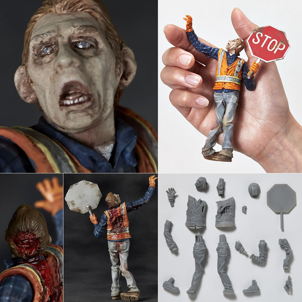 【新品即納】[PTM] 1/16スケール ゾンビプラスチックモデル 地獄のゾンビ黙示録 No.03 誘導員 プラモデル Gecco(ゲッコウ) (20160625)