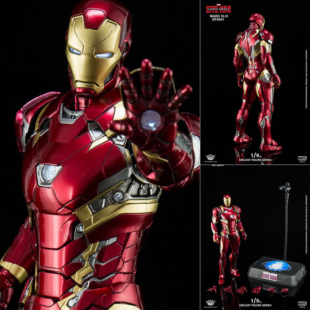 【新品即納】[FIG] 1/9 ダイキャスト フィギュア シリーズ シビル・ウォー/キャプテン・アメリカ アイアンマン Mark46 完成品 フィギュア(DFS041) キングアーツ(20171204)
