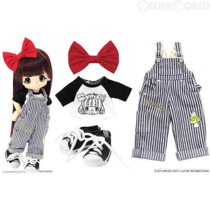 【新品即納】[FIG] きのこプラネット PATI☆PATI オーバーオールセット ヒッコリー キキポップサイズ(KPT003-NVS) アゾン(20160625)