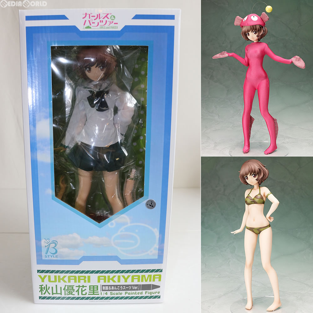 【中古即納】[FIG] 秋山優花里(あきやまゆかり) 制服&あんこうスーツVer. ガールズ&パンツァー 1/4 フィギュア FREEing(フリーイング) (20161111)