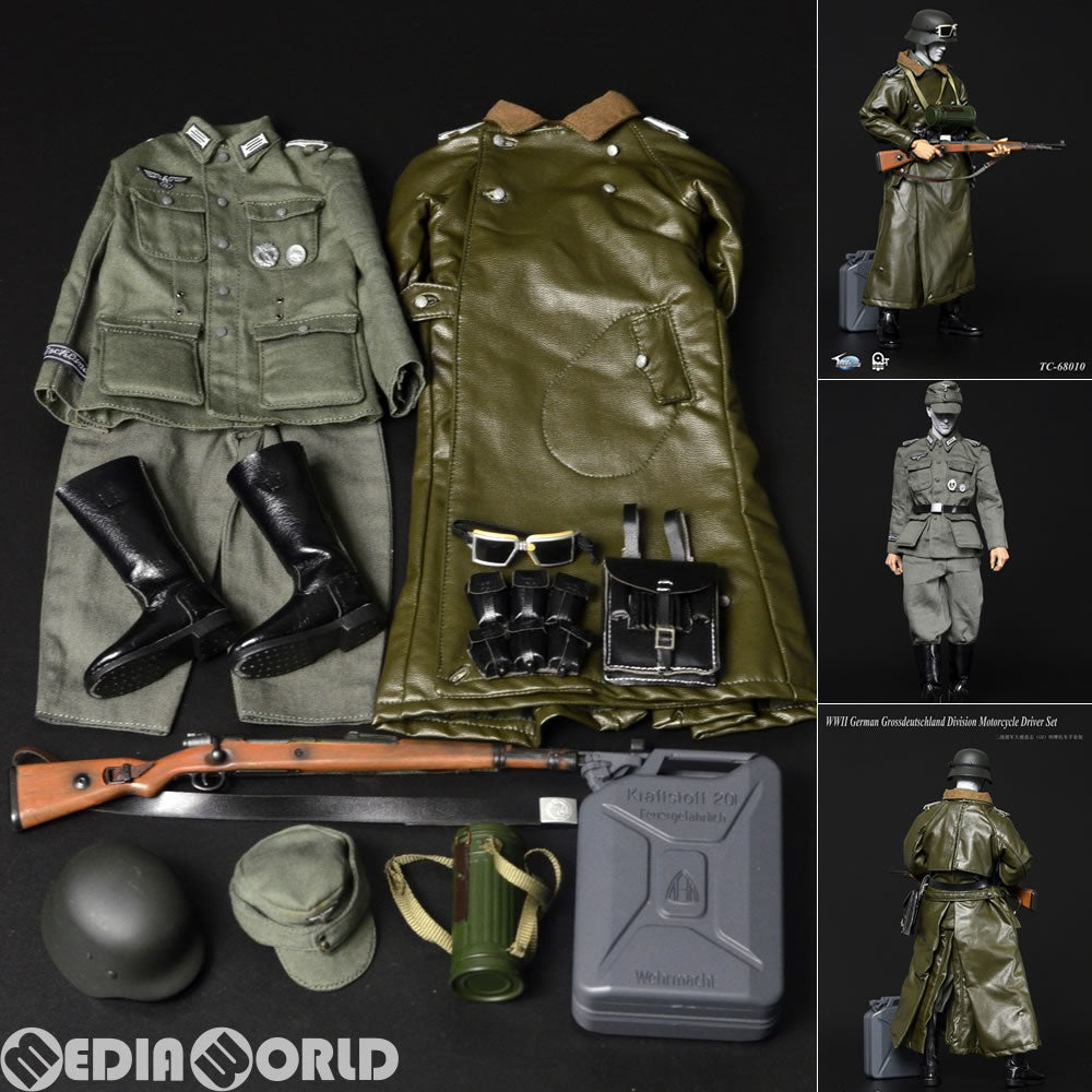 【新品即納】[FIG] 1/6 WWII ドイツ国防軍 グロースドイッチュラント師団 モーターサイクル ドライバーセット ドール用衣装 トイズシティ(TC-68010) (20161203)