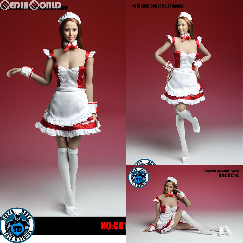 【新品即納】[FIG] 1/6 メイド コスチュームセット レッド ドール用衣装(C015-A) スーパーダック(20161102)