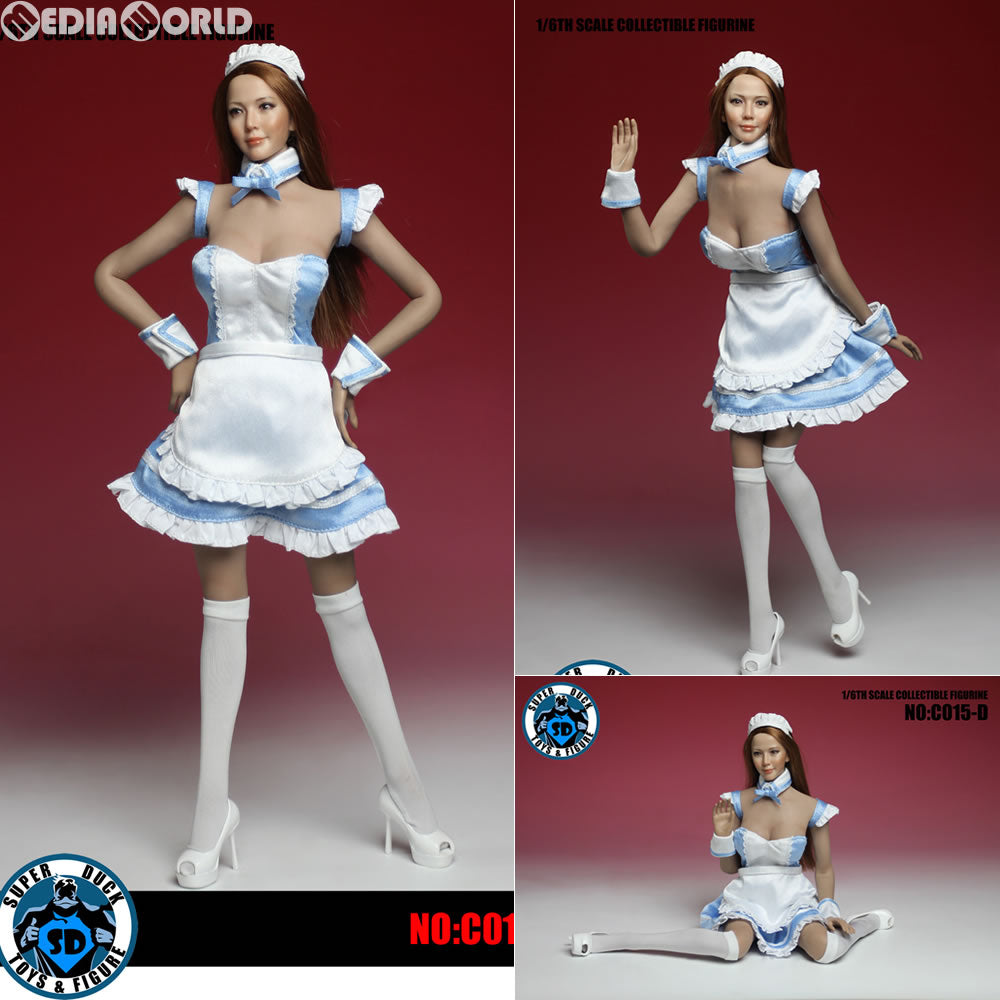 【新品即納】[FIG] 1/6 メイド コスチュームセット ブルー ドール用衣装(C015-D) スーパーダック(20161102)