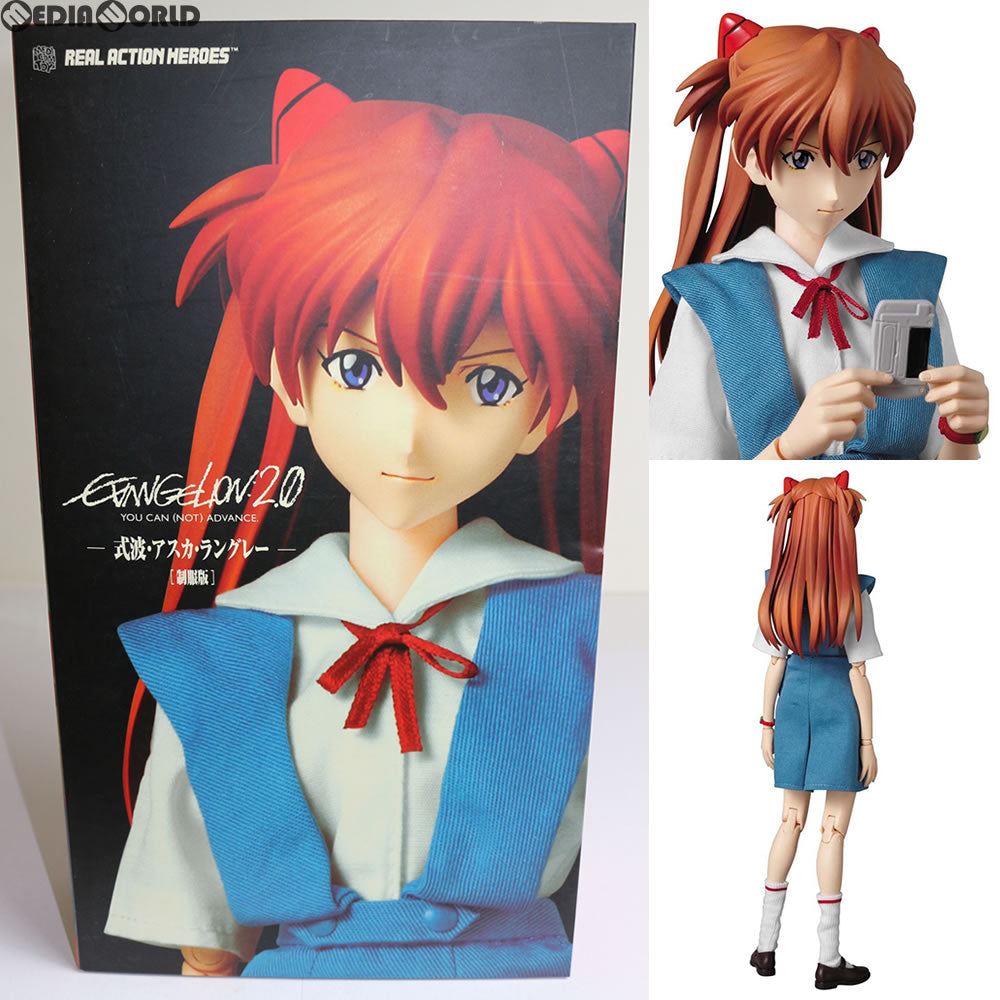 【中古即納】[FIG] リアルアクションヒーローズ No.502 RAH 式波・アスカ・ラングレー(制服版) ヱヴァンゲリヲン新劇場版:破 完成品 フィギュア メディコム・トイ(20101130)