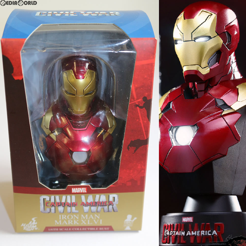 【中古即納】[FIG] ホットトイズ・バスト アイアンマン・マーク46 シビル・ウォー/キャプテン・アメリカ 1/6完成品 フィギュア(HTB#32) ホットトイズ(20160701)