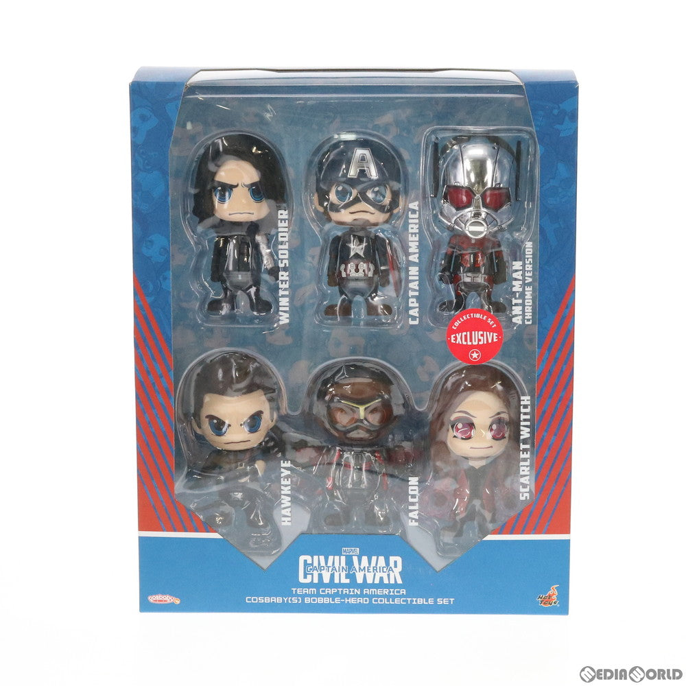 【中古即納】[FIG] コスベイビー サイズS チーム・キャプテン・アメリカ(6体セット) シビル・ウォー/キャプテン・アメリカ 完成品 フィギュア(COS#117) ホットトイズ(20160930)