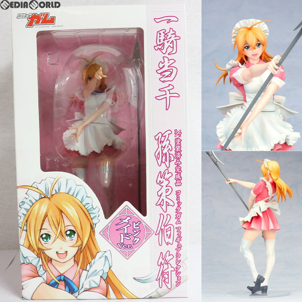 【中古即納】[FIG] コミックガムフィギュアコレクション 孫策伯符(そんさくはくふ) (ピンクメイドVer.) 一騎当千 1/7 完成品 フィギュア ワニブックス(20070228)