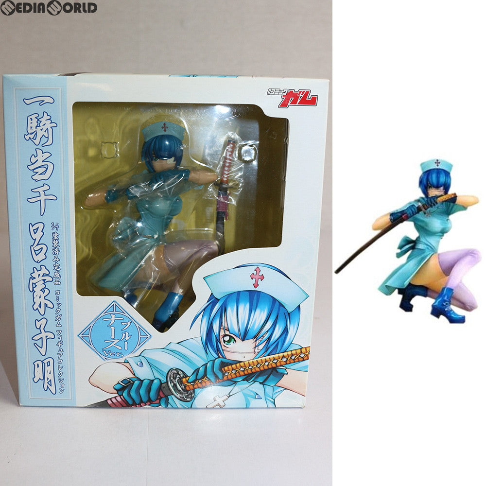 【中古即納】[FIG] コミックガムフィギュアコレクション 呂蒙子明(りょもうしめい) (ブルーナースver.) 一騎当千 1/7 完成品 フィギュア ワニブックス(20070516)