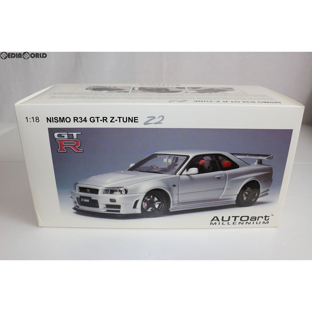 【中古即納】[FIG] NISMO R34 GT-R Z-TUNE Z2 シルバー 1/18完成品 ミニカー(77356) AUTOart(オートアート) (20070625)