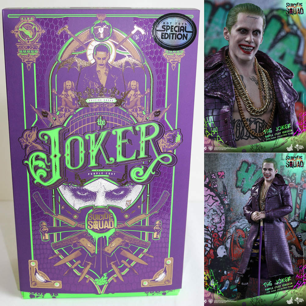 【中古即納】[FIG] ボーナスアクセサリー付属 ムービー・マスターピース ジョーカー(パープル・コート版) スーサイド・スクワッド 1/6スケールフィギュア(MM#382b) ホットトイズ(20170531)