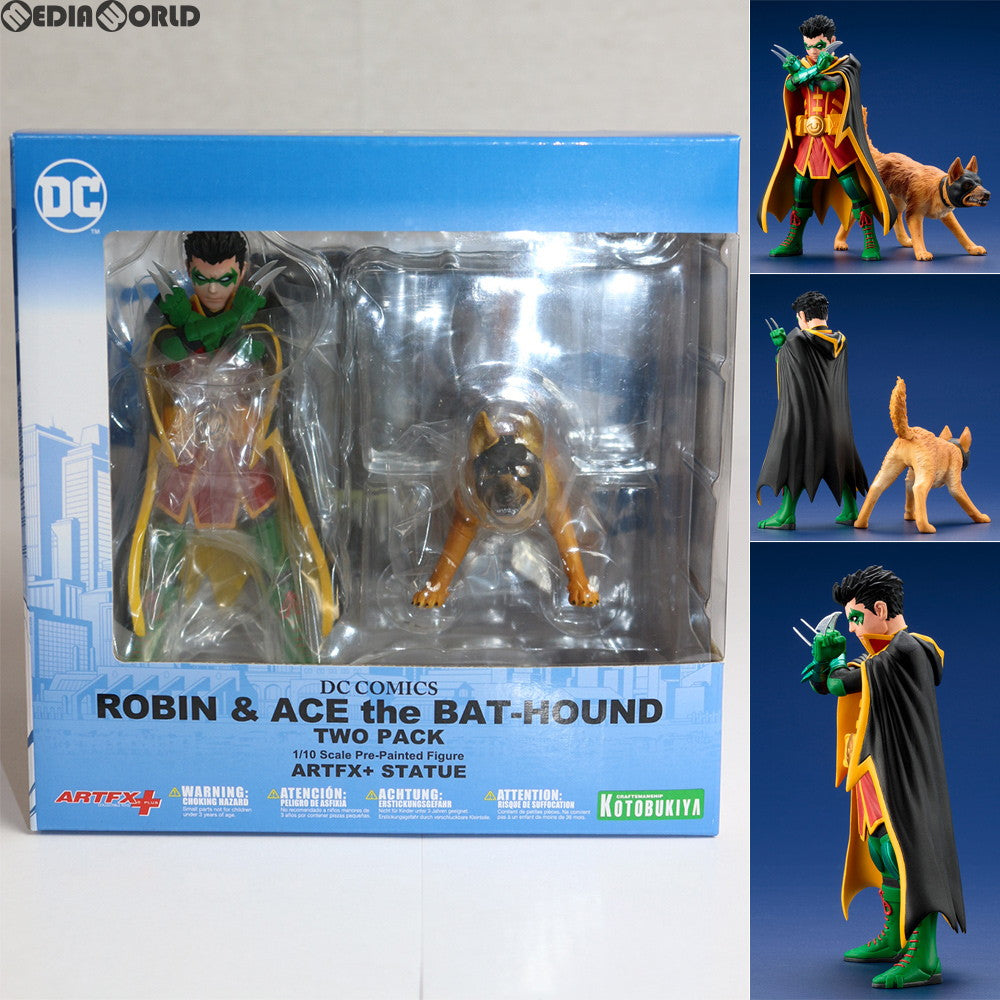 【中古即納】[FIG]ARTFX+ スーパーサンズ ロビン&バットハウンド 2パック BATMAN(バットマン) 1/10 完成品 フィギュア(SV222) コトブキヤ(20180225)