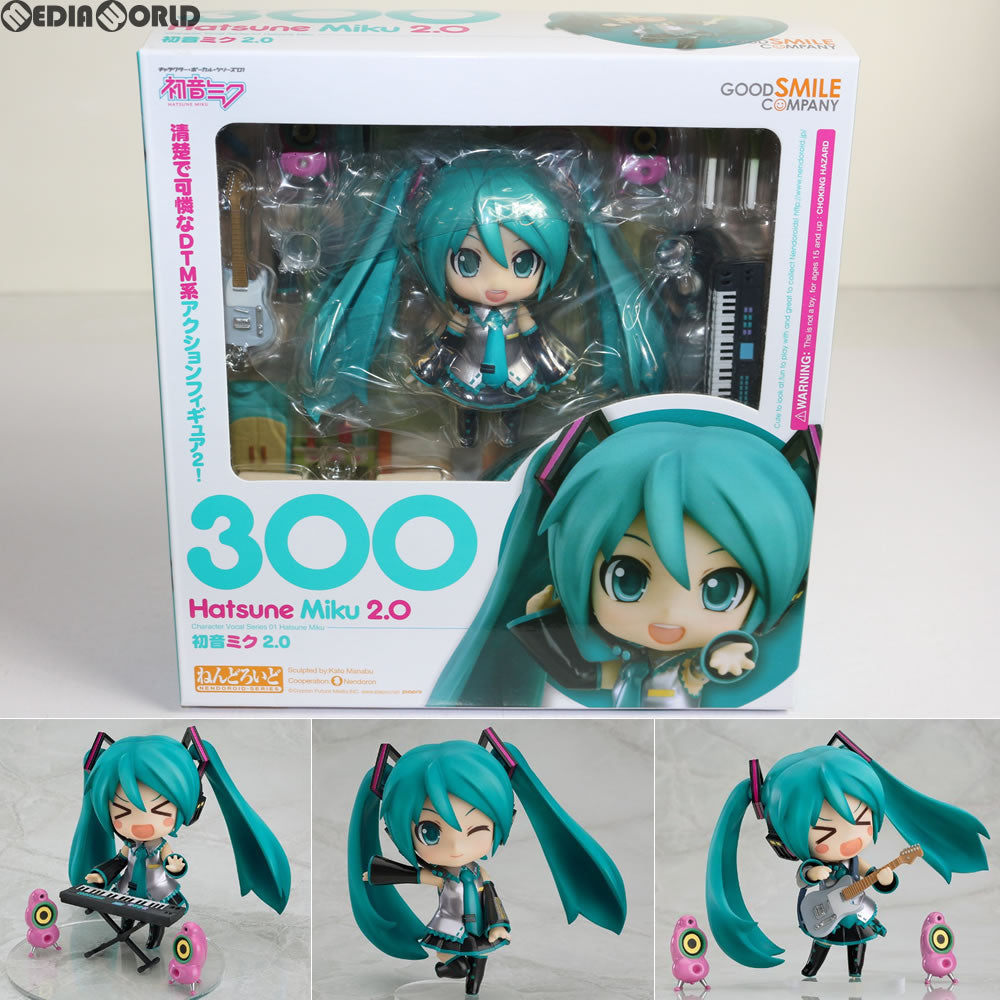 【中古即納】[FIG](2次出荷)ねんどろいど 300 初音ミク 2.0 キャラクター・ボーカル・シリーズ01 初音ミク 完成品 フィギュア グッドスマイルカンパニー(20130621)