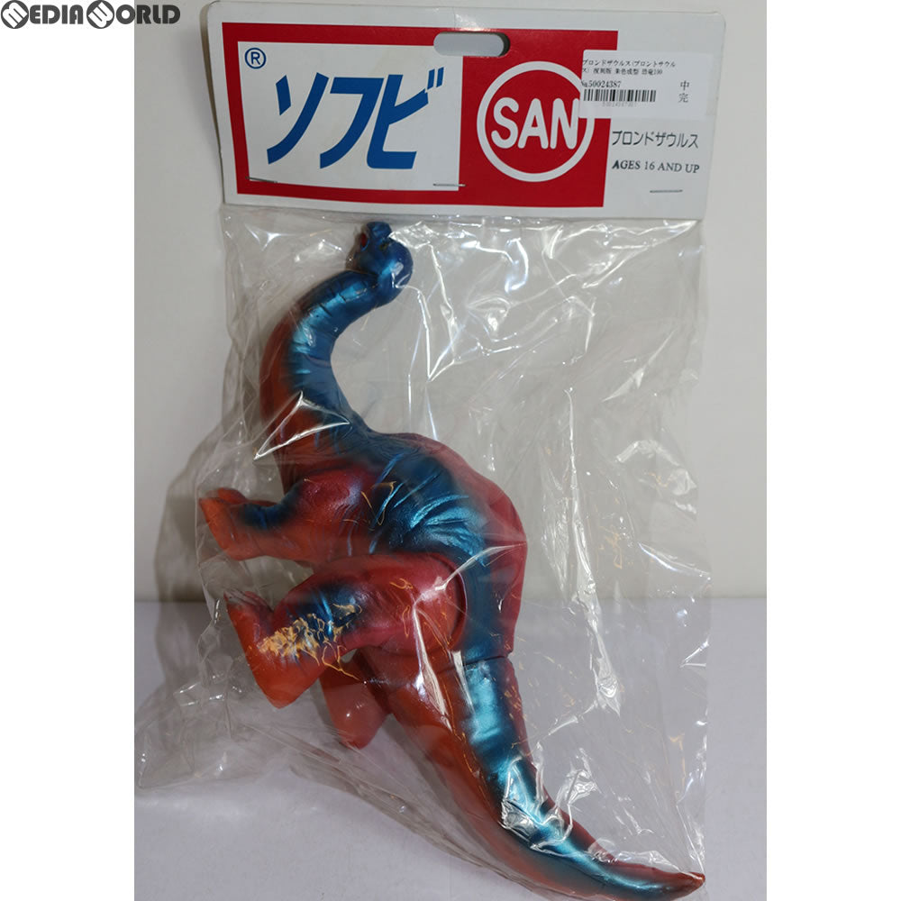 【中古即納】[FIG] ブロンドザウルス(ブロントサウルス) 復刻版 朱色成型 恐竜100万年 完成品 ソフビフィギュア マルサン(19991231)