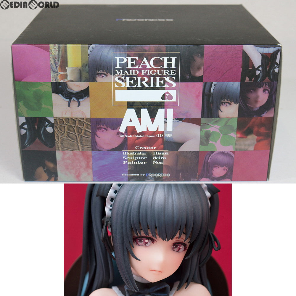 【中古即納】[FIG]ポストカード無し ネイティブオンラインショップ限定 PEACH メイドフィギュアシリーズ 亜美(あみ) Hisasiオリジナルキャラクター 1/8 完成品 フィギュア ネイティブ(20170531)