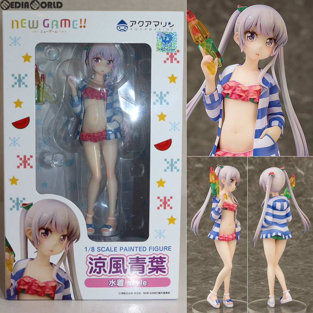 【中古即納】[FIG] 涼風青葉(すずかぜあおば) 水着style NEW GAME!!(ニューゲーム!!) 1/8 完成品 フィギュア アクアマリン(20180801)