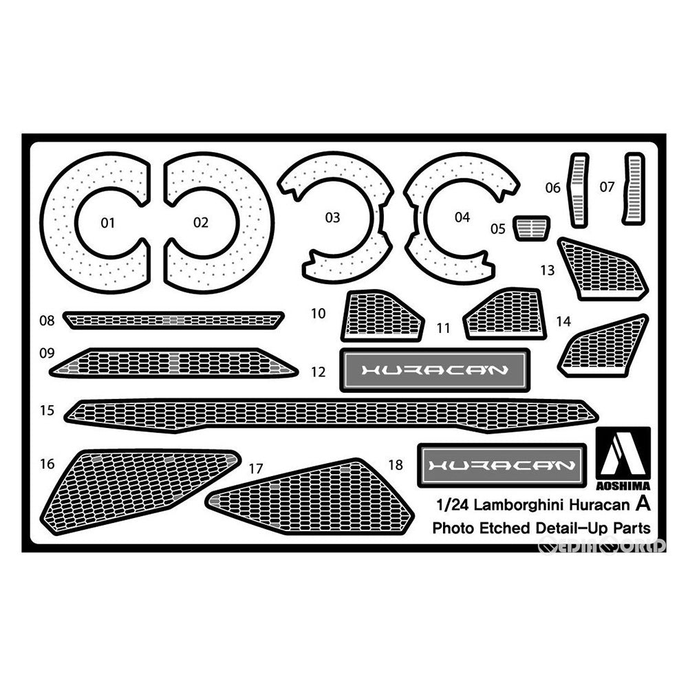 【中古即納】[PTM] 1/24 スーパーカーエッチングパーツ No.6 ランボルギーニ ウラカン 共通ディテールアップパーツ プラモデル アオシマ(20160825)