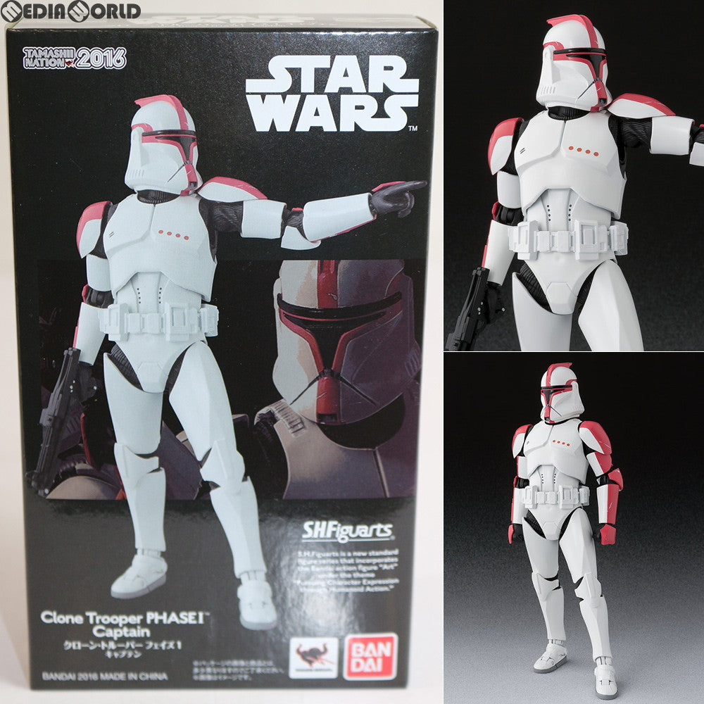 【中古即納】[FIG] S.H.Figuarts(フィギュアーツ) クローン・トルーパー フェイズ1 キャプテン STAR WARS 完成品 可動フィギュア 魂ネイション2016&魂ウェブ商店限定 バンダイ(20161028)