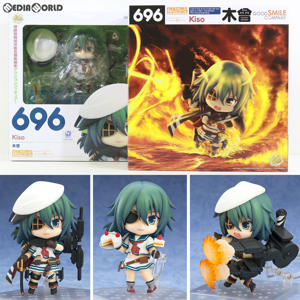 【中古即納】[FIG]GOODSMILE ONLINE SHOP限定特典付属 ねんどろいど 696 木曾(きそ) 艦隊これくしょん -艦これ- 完成品 可動フィギュア グッドスマイルカンパニー(20170615)