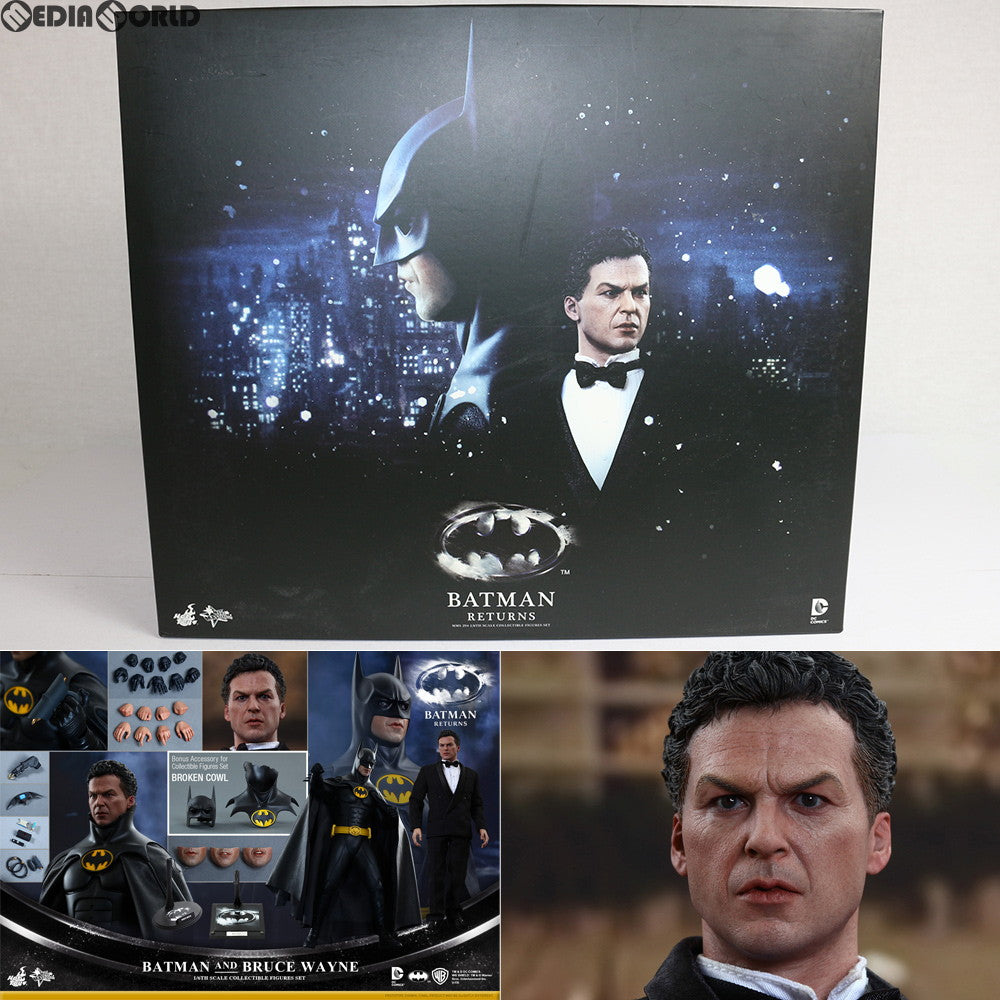 【中古即納】[FIG] ムービー・マスターピース バットマン&ブルース・ウェイン(2体セット) バットマン リターンズ 1/6 完成品 可動フィギュア(MM#294) ホットトイズ(20160124)
