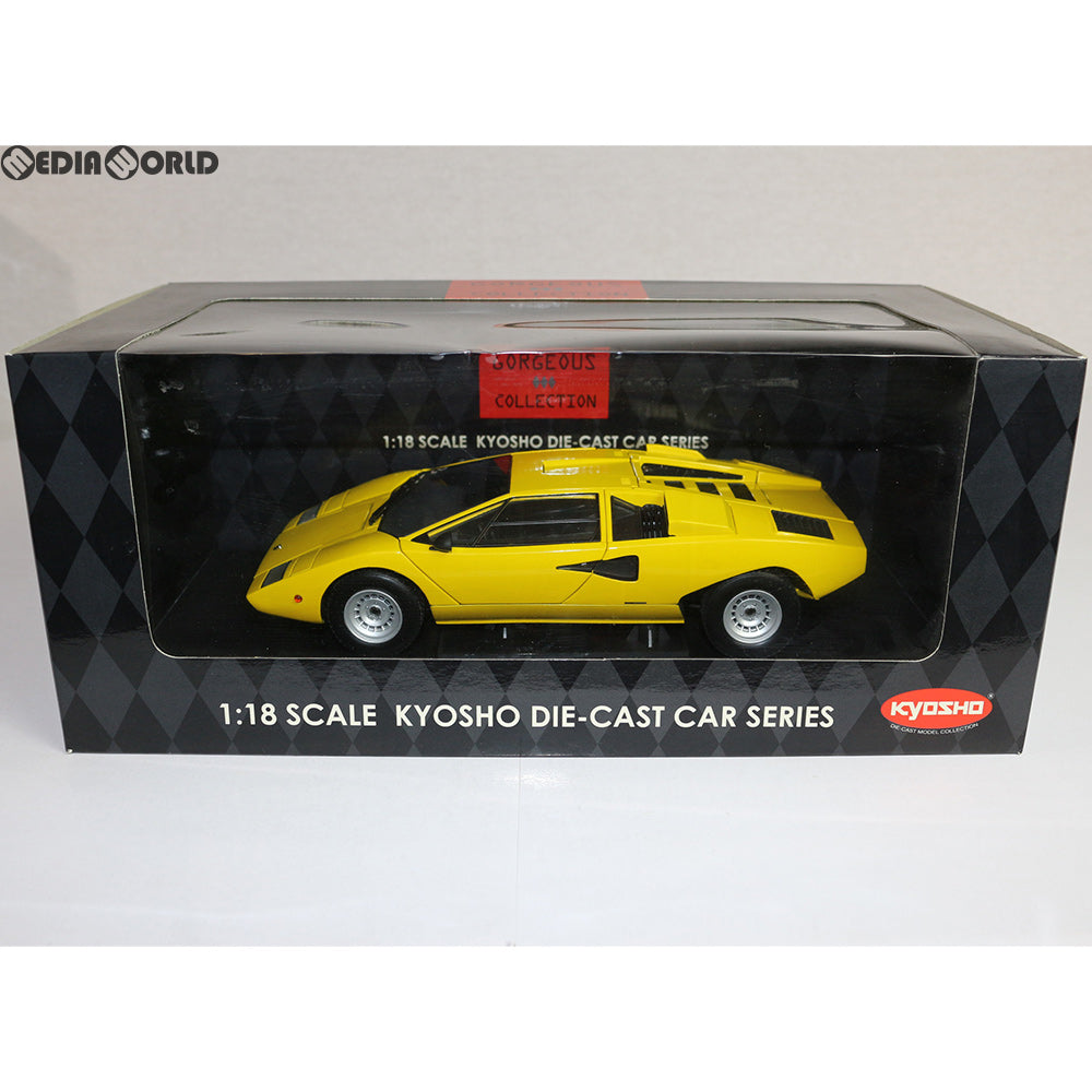 【中古即納】[FIG] 1/18 ランボルギーニ カウンタック LP400 イエロー 完成品 ミニカー(K08321Y) 京商(20020930)