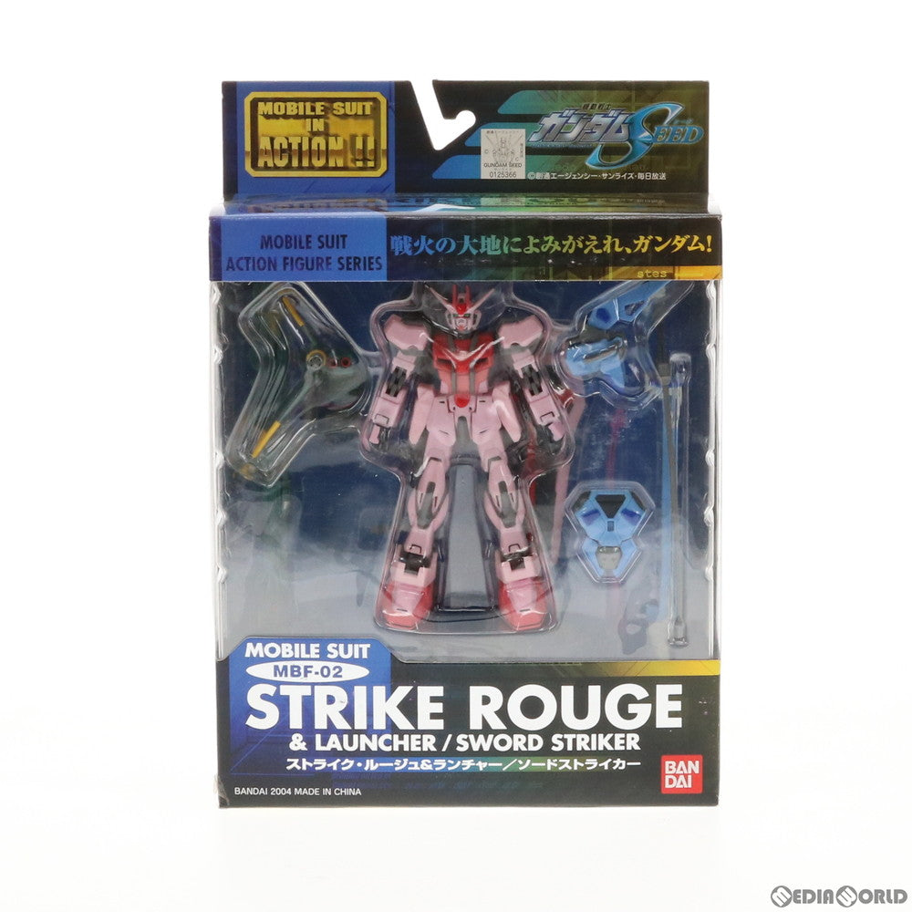 【中古即納】[FIG] MS IN ACTION!!(モビルスーツ・イン・アクション) MBF-02 ストライクルージュ&ランチャー/ソードストライカー 機動戦士ガンダムSEED 完成品 可動フィギュア バンダイ(20040831)
