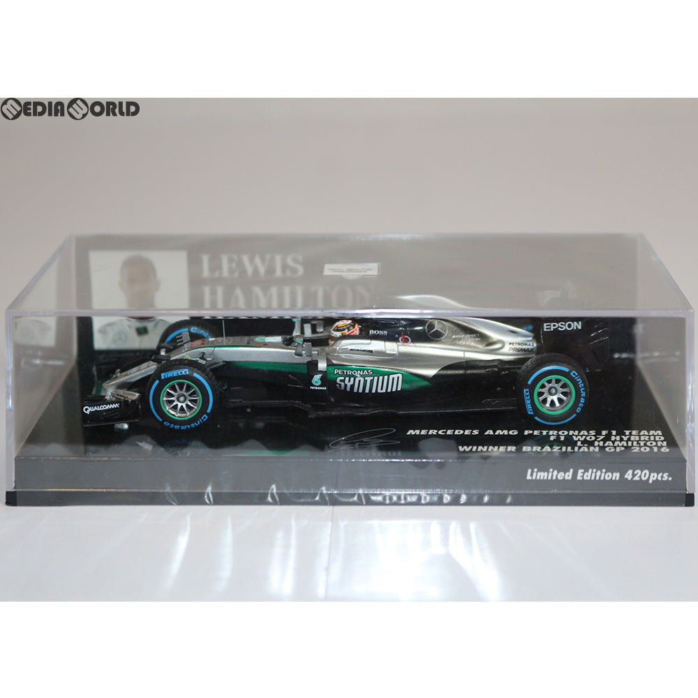 【中古即納】[FIG] 1/43 メルセデス AMG ペトロナス フォーミュラ1チーム F1 W07 ハイブリッド ルイス・ハミルトン ブラジルGP 2016 ウィナー 完成品 ミニカー(417160644) MINICHAMPS(ミニチャンプス) (20170601)