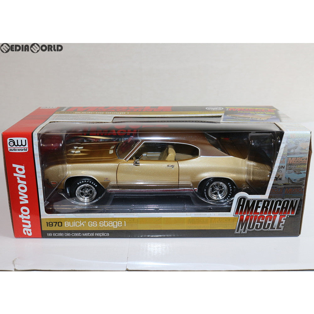 【中古即納】[FIG] 1/18 1970 Buick Skylark(ビュイック スカイラーク) GS Hemmings Muscle Machines(ゴールド) 完成品 ミニカー(AMM1105) AMERICAN MUSCLE(アメリカンマッスル) (20180331)
