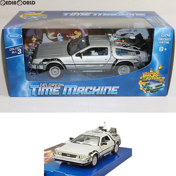 FIG]1/24 DeLorean(デロリアン) DMC-12(シルバー) バック・トゥ・ザ・フューチャー PART2 完成品  ミニカー(WE22441W) WELLY(ウィリー)