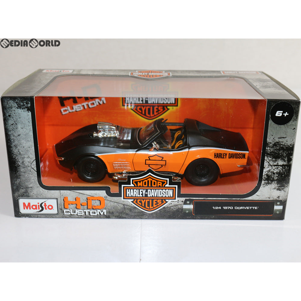 【中古即納】[FIG] 1/24 1970 Corvette(コルベット) ブラック/オレンジ 完成品 ミニカー(MS32193) Maisto(マイスト) (20171119)