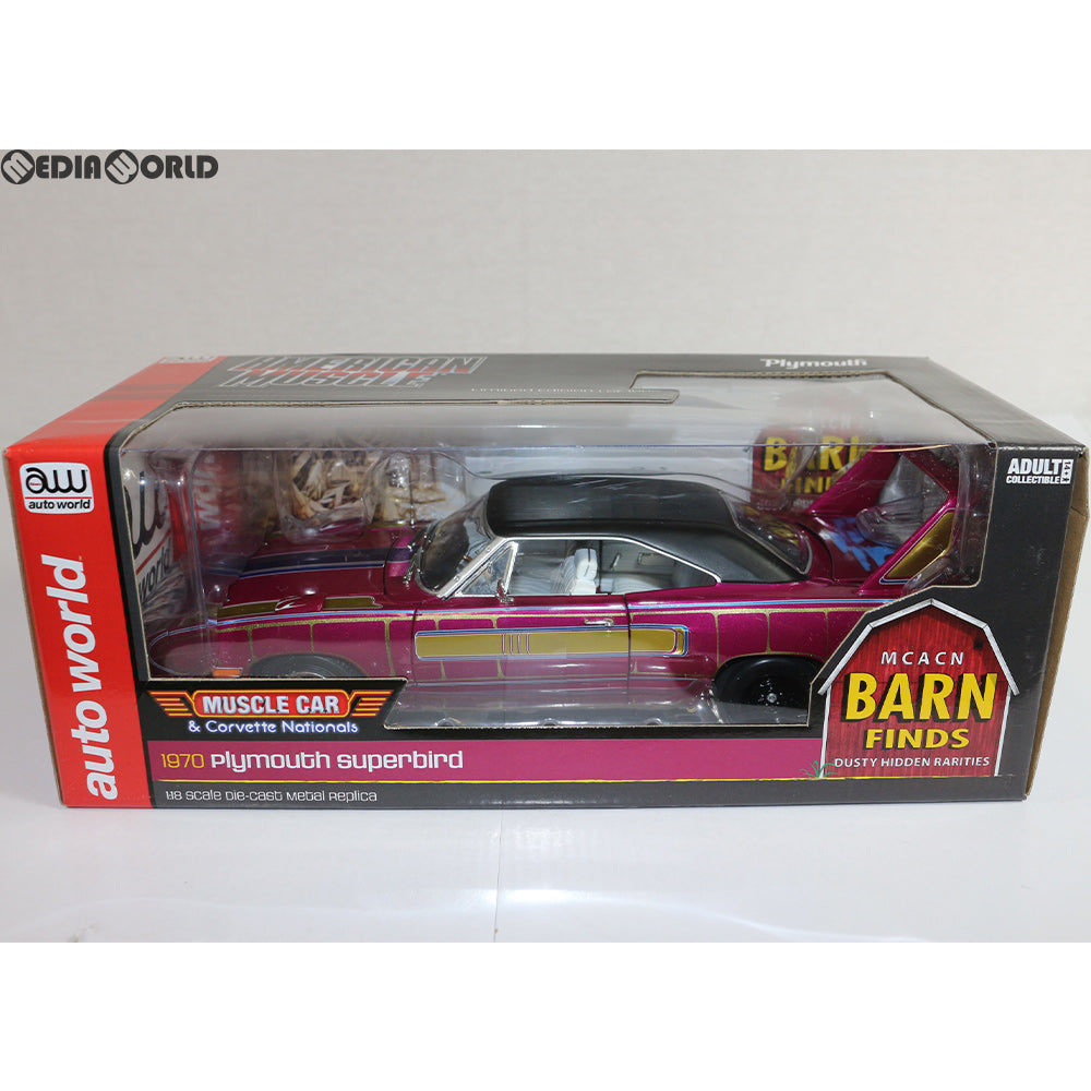 【中古即納】[FIG] 1/18 1970 Plymouth Superbird(プリムス スーパーバード) Hardtop Barn Find 完成品 ミニカー(AMM1113) AMERICAN MUSCLE(アメリカンマッスル) (20180331)