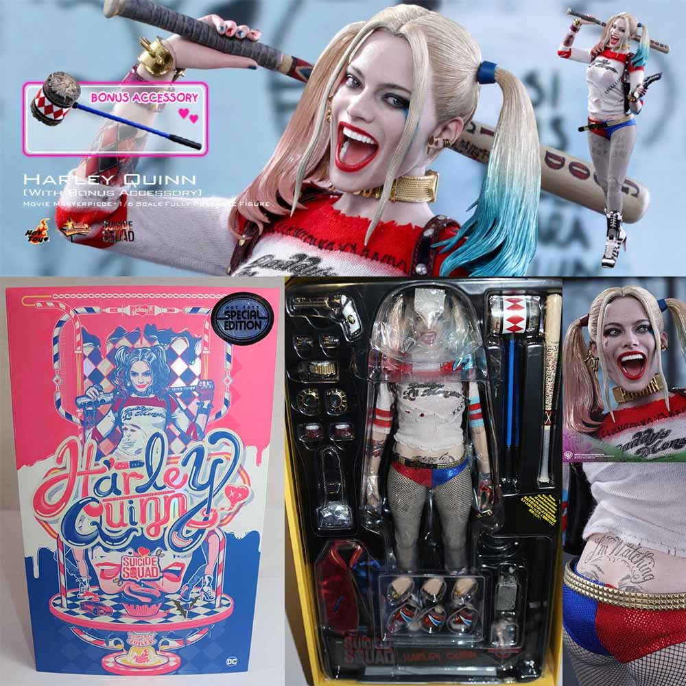 【中古即納】[FIG] ムービー・マスターピース ハーレイ・クイン[ボーナスアクセサリー付き] スーサイドスクワッド 1/6 完成品 可動フィギュア バットマン100%ホットトイズ限定 ホットトイズ(20170731)