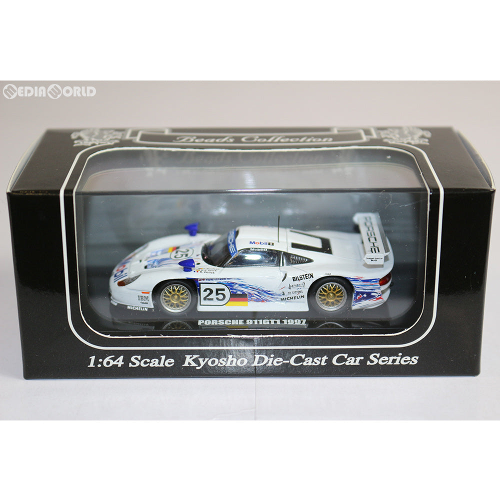 【中古即納】[FIG] 1/64 Porsche(ポルシェ) 911GT1 1997(No.25/Le Mans) (ホワイト) 完成品 ミニカー(K06531A) 京商(20081031)