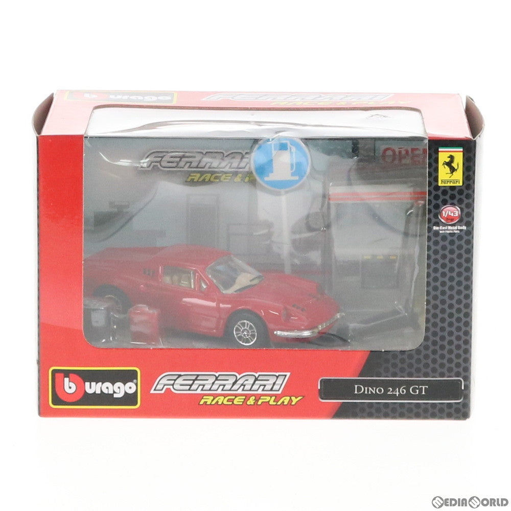 【中古即納】[FIG] 1/43 Ferrari Dino(フェラーリ ディノ) 246GT レッド Lace & Play Series(レース&プレイシリーズ) 完成品 ミニカー(28-31105R) Bburago(ブラゴ) (20120504)