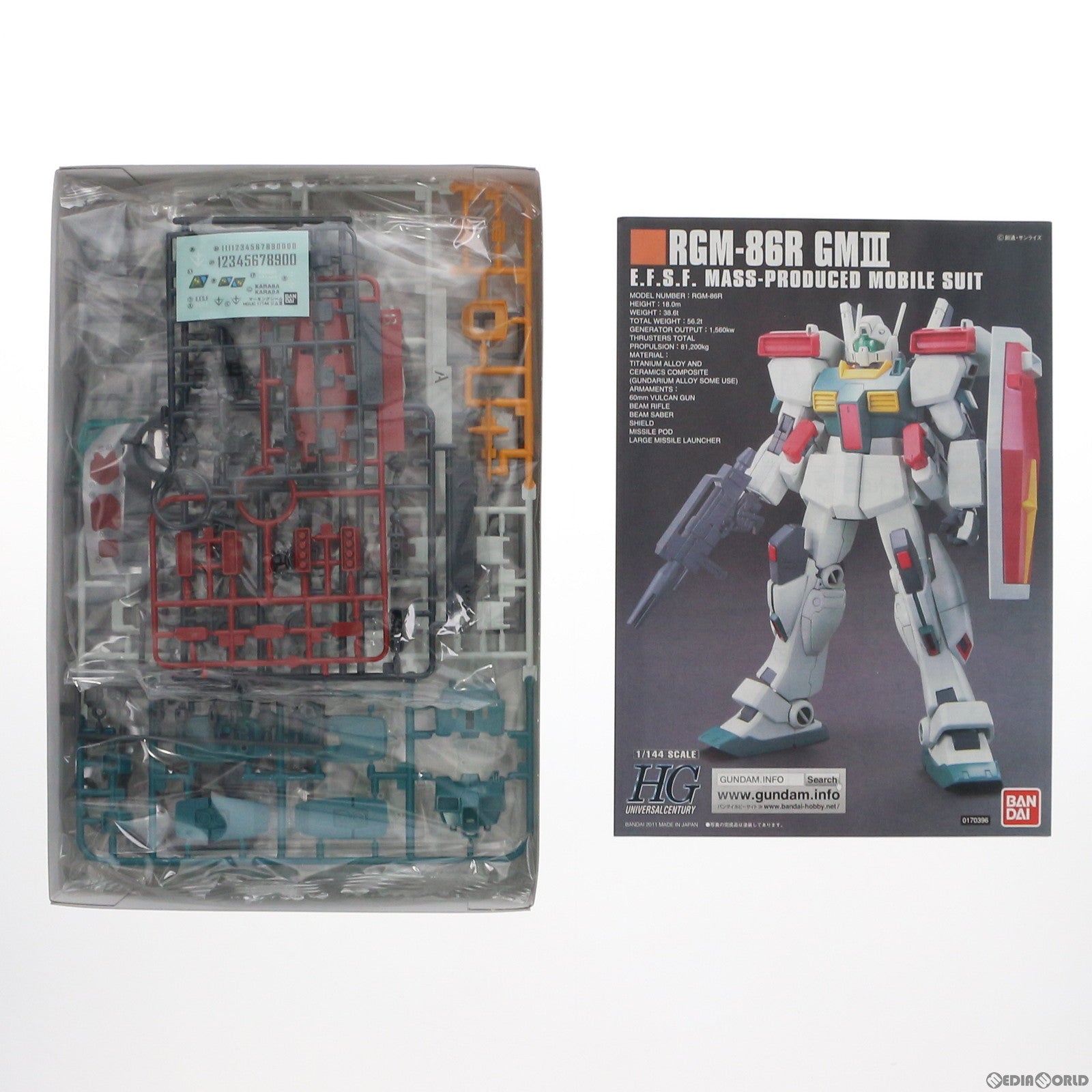 【中古即納】[PTM]HGUC 1/144 RGM-86R ジムIII 機動戦士ガンダムZZ(ダブルゼータ) プラモデル(0170396)  バンダイ(20170728)