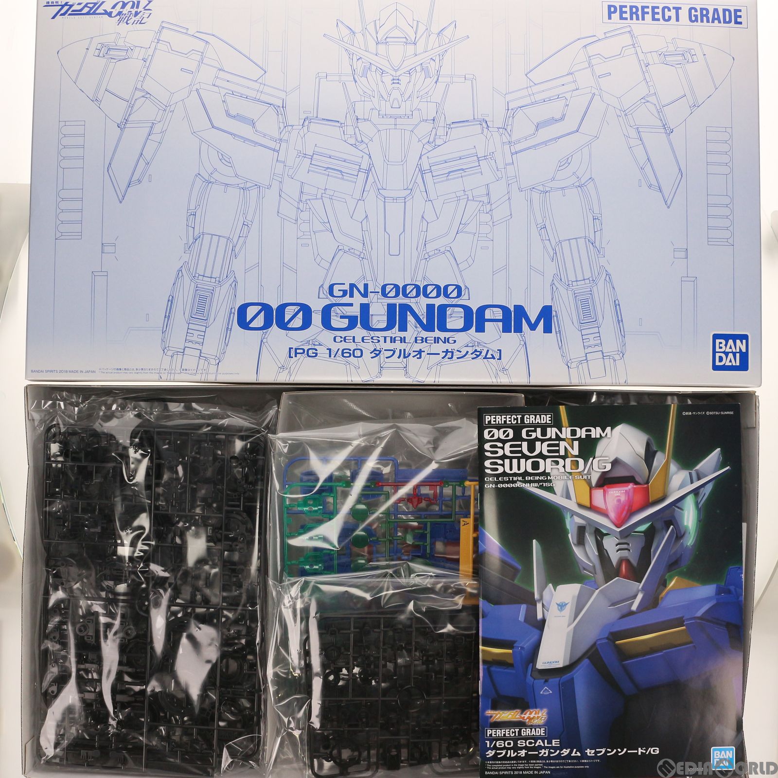 【中古即納】[PTM] PG 1/60 GN-0000GNHW/7SG ダブルオーガンダム セブンソード/G 機動戦士ガンダム00V戦記(ダブルオーブイセンキ) プラモデル(5055582) バンダイ(20181215)