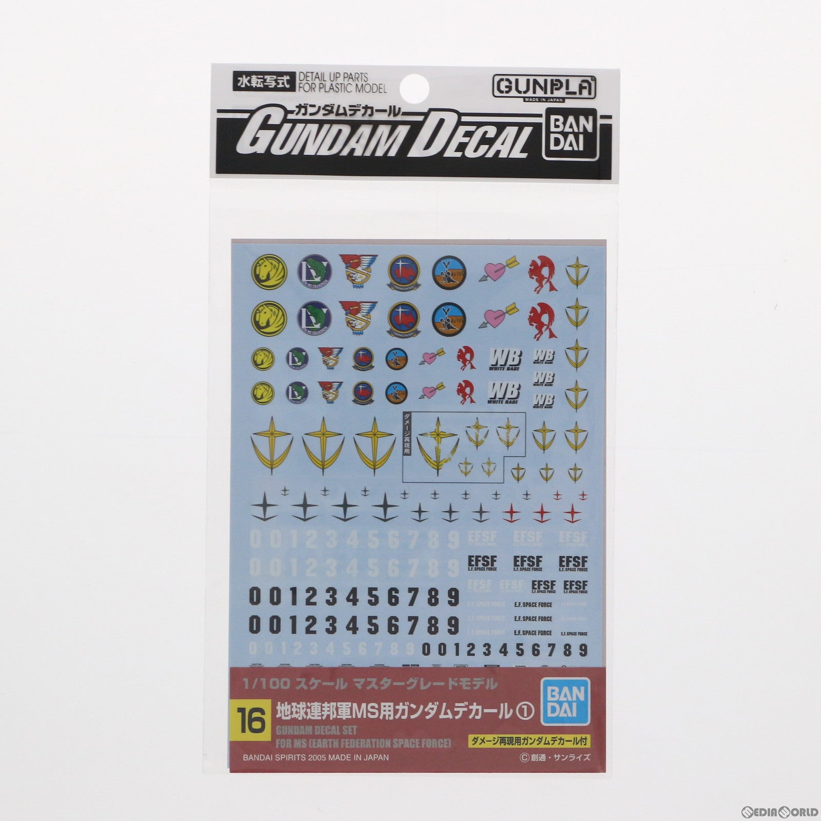 【中古即納】[PTM] ガンダムデカール No.16 MG 1/100 地球連邦軍MS用 機動戦士ガンダム プラモデル(5057488) バンダイスピリッツ(20210731)