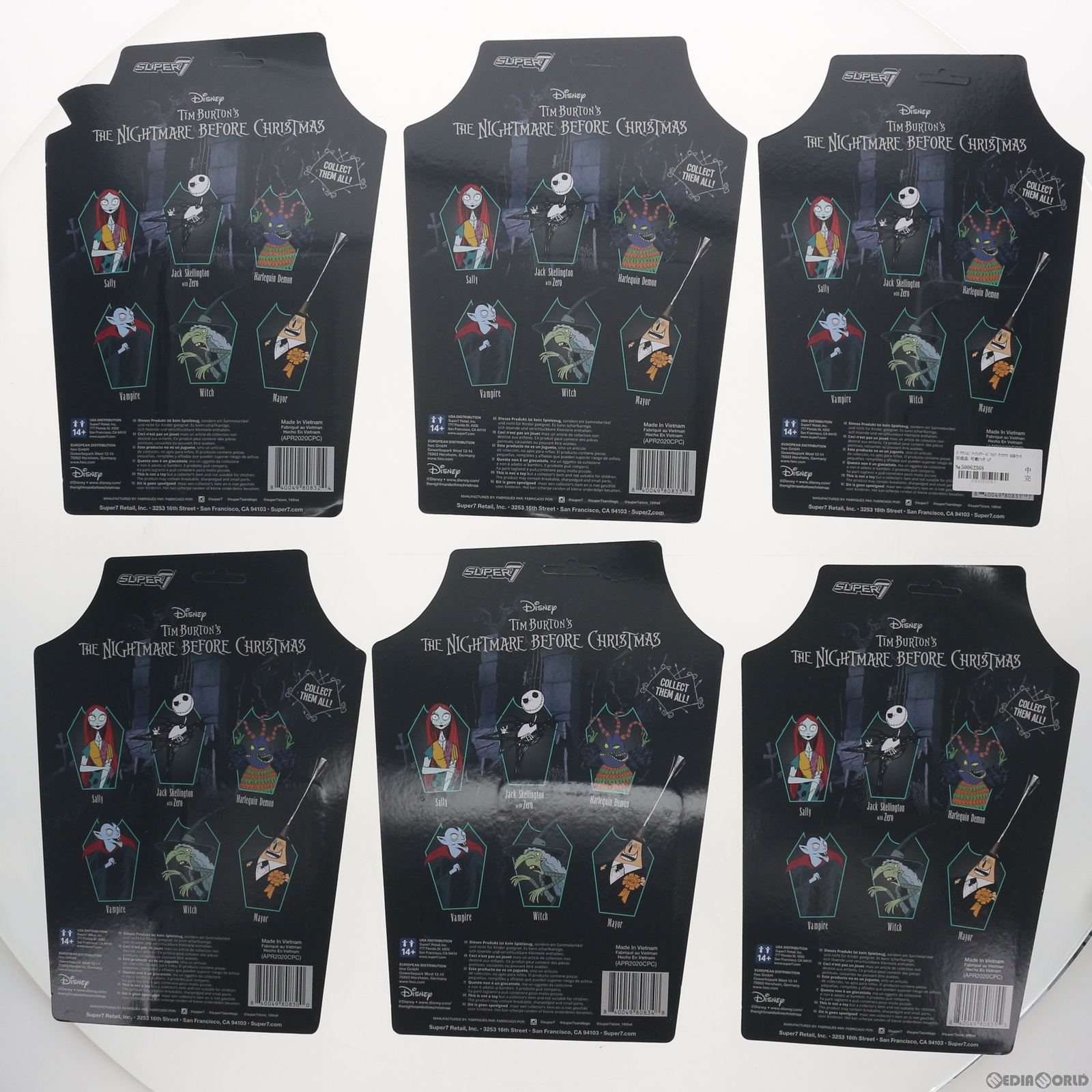 【中古即納】[FIG] リ・アクション ナイトメアー・ビフォア・クリスマス 6体セット 完成品 可動フィギュア スーパー7(20210131)