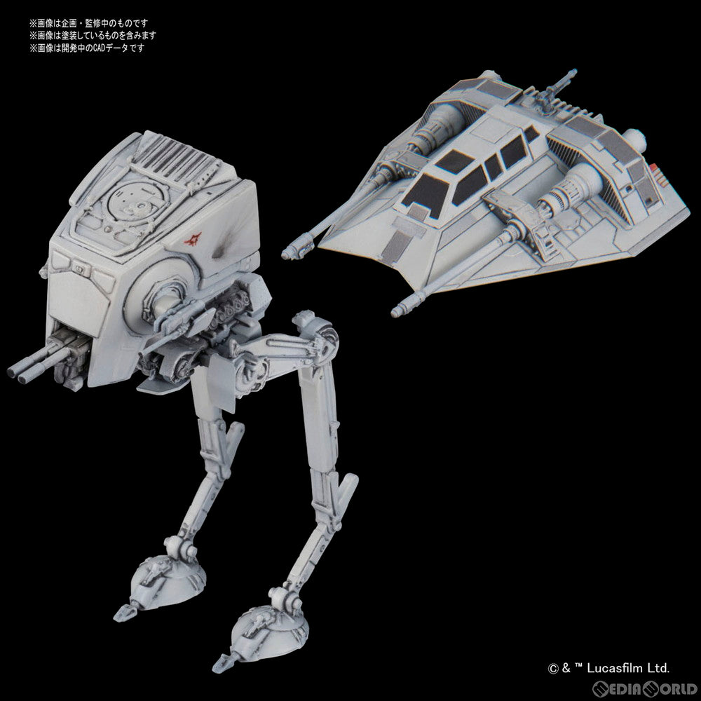 【中古即納】[PTM] AT-ST&スノースピーダー STAR WARS(スター・ウォーズ) エピソード5/帝国の逆襲 ビークルモデル 008 プラモデル バンダイ(20170430)