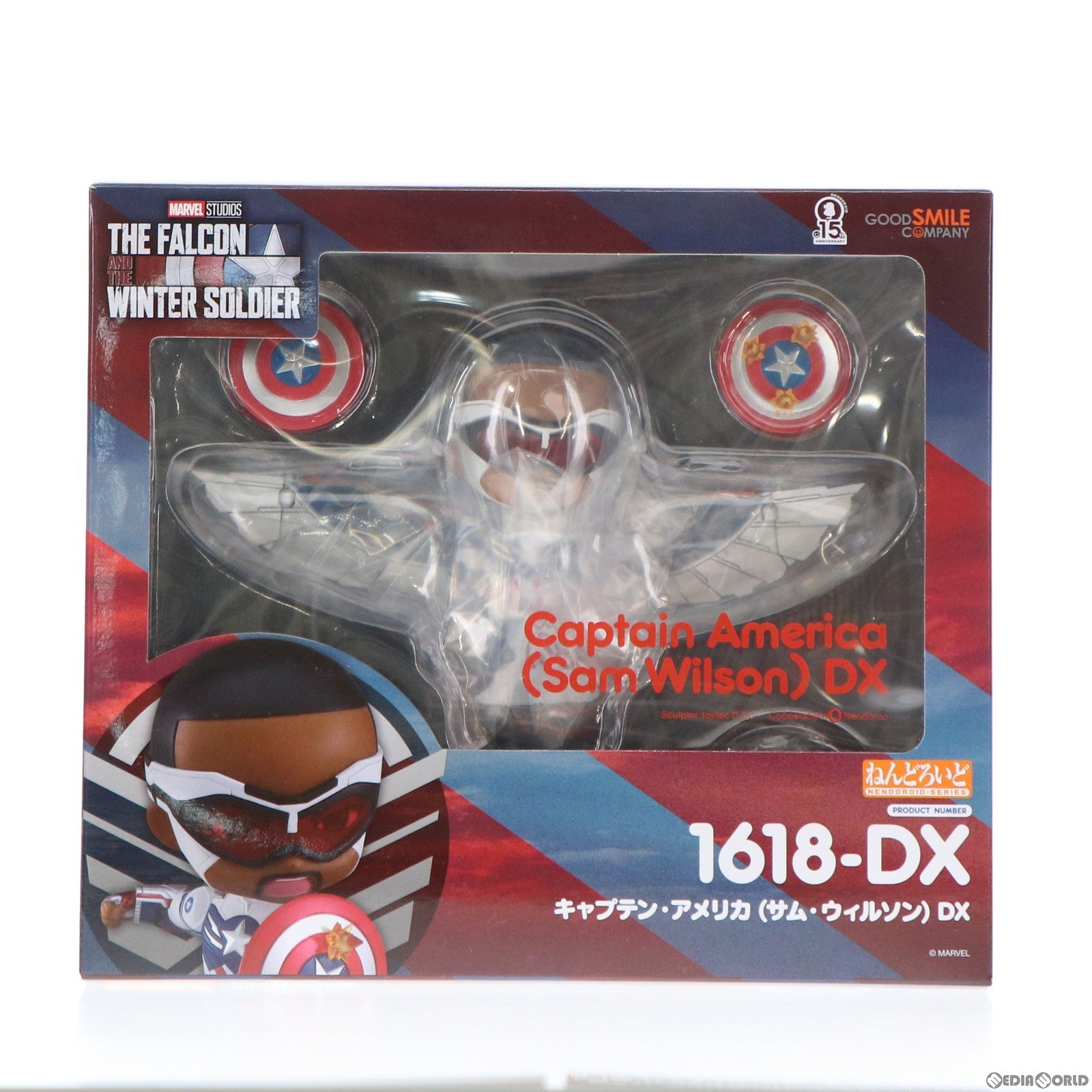 【中古即納】[FIG]ねんどろいど 1618-DX キャプテン・アメリカ(サム・ウィルソン) DX ファルコン&ウィンター・ソルジャー 完成品 可動フィギュア グッドスマイルカンパニー(20211130)