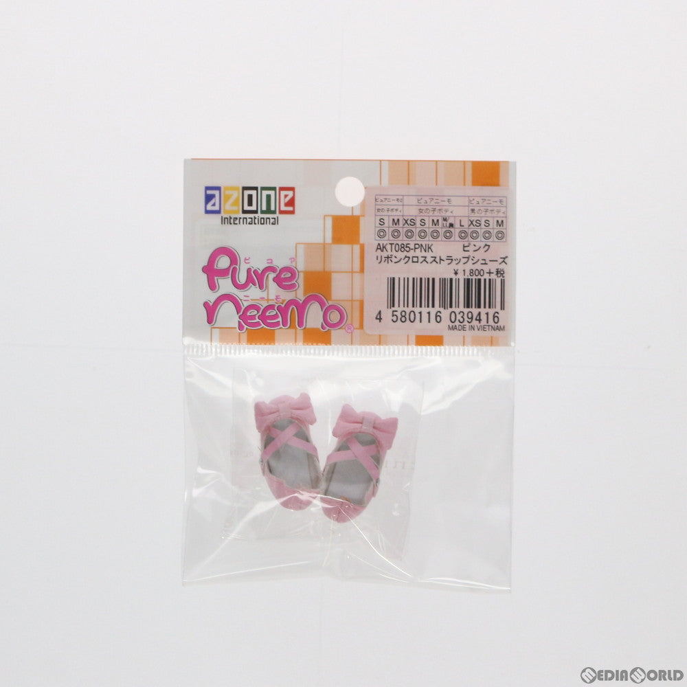 【中古即納】[FIG] PM リボンクロスストラップシューズ ピンク ドール用衣装(AKT085-PNK) アゾン(20121222)