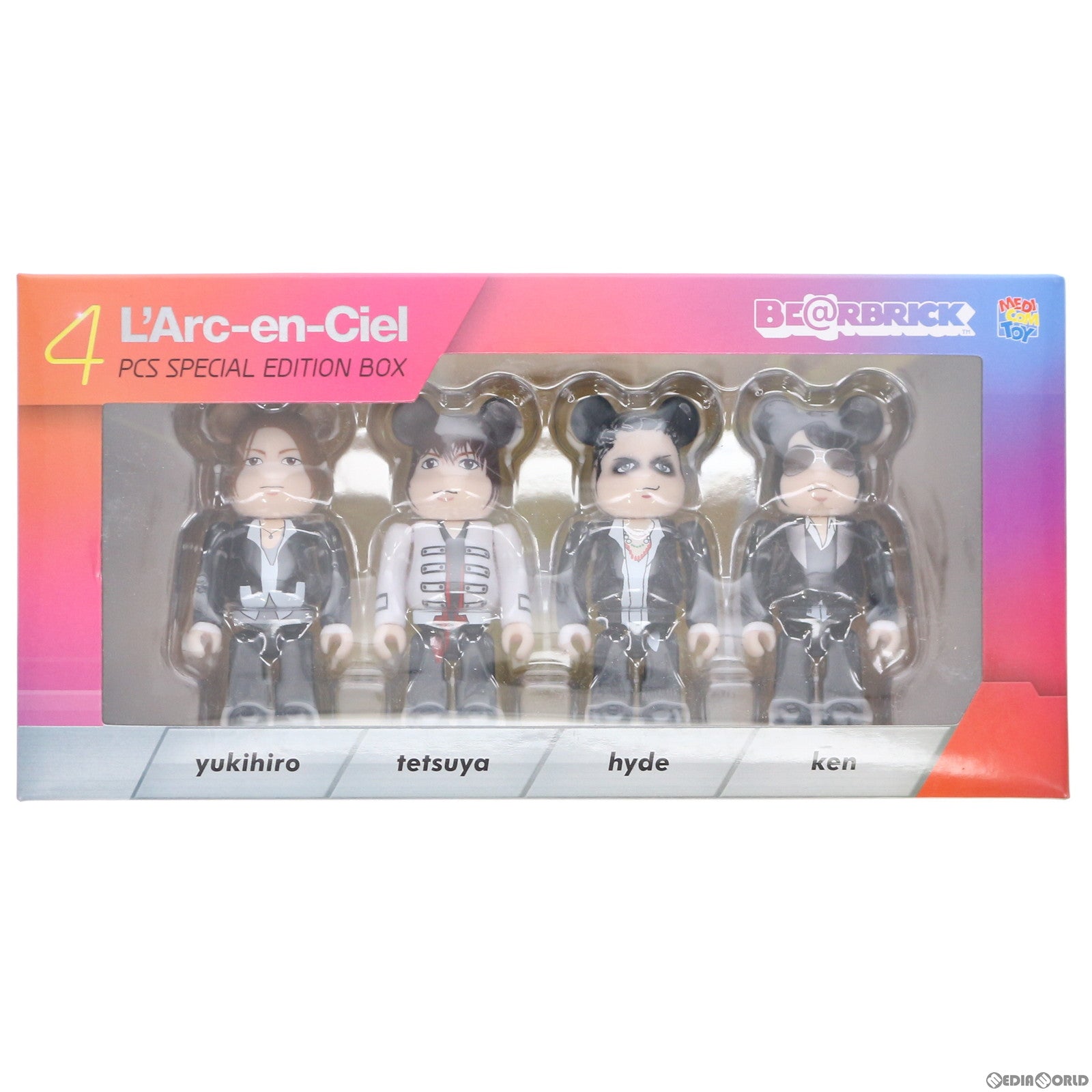 【中古即納】[FIG] BE@RBRICK(ベアブリック) L'Arc〜en〜Ciel(ラルク アン シエル) 4PCS SPECIAL EDITION BOX 完成品 可動フィギュア(MEDB@000LE-CIEL) メディコム・トイ(20171025)