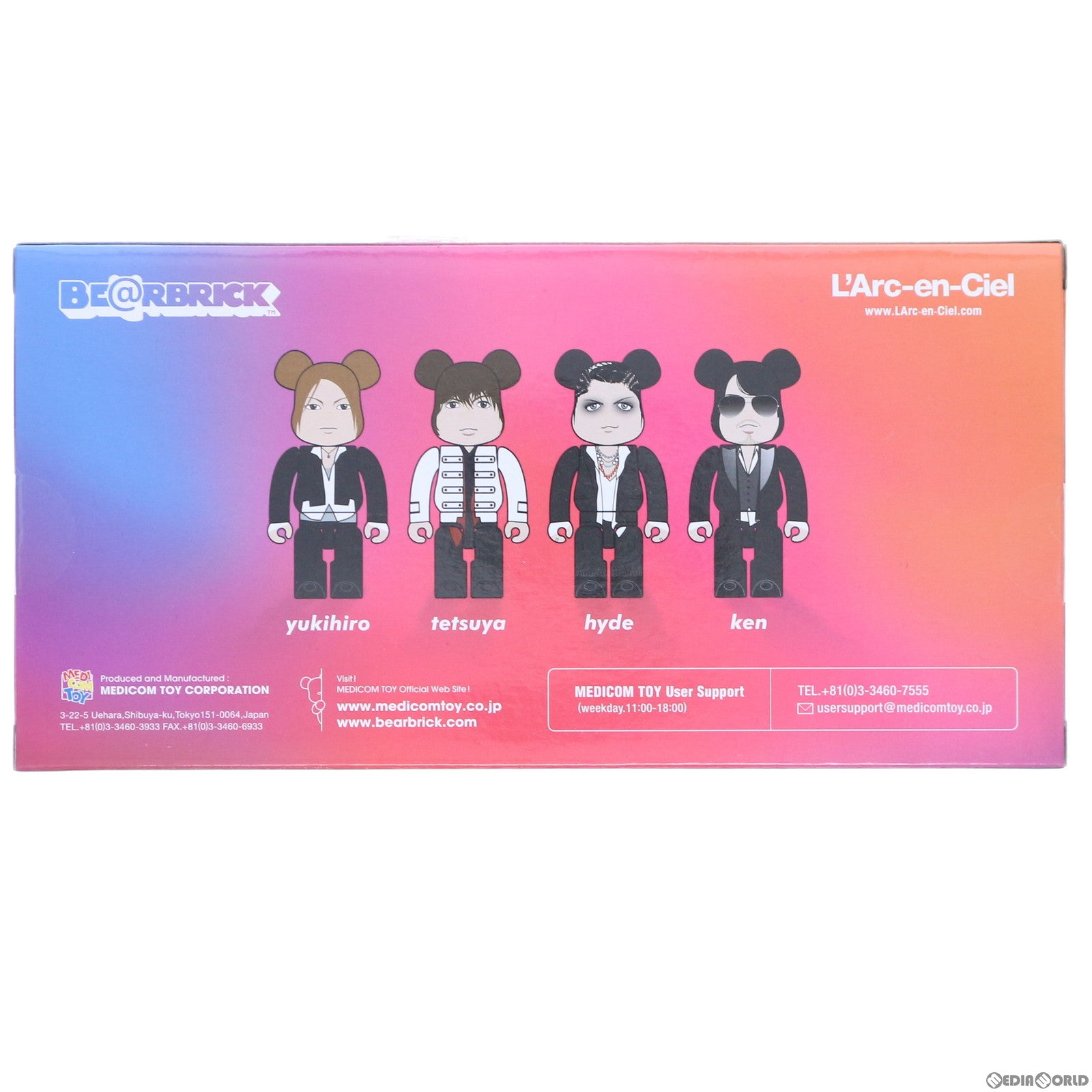 【中古即納】[FIG] BE@RBRICK(ベアブリック) L'Arc〜en〜Ciel(ラルク アン シエル) 4PCS SPECIAL EDITION BOX 完成品 可動フィギュア(MEDB@000LE-CIEL) メディコム・トイ(20171025)