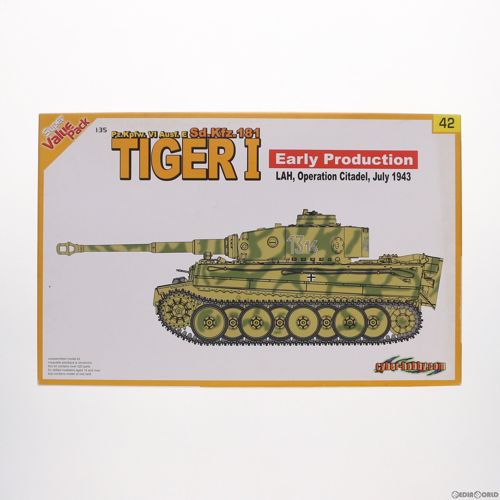 【中古即納】[PTM] 1/35 WW.II ドイツ軍 ティーガーI 初期生産型 第1SS装甲師団 東部戦線 1943 プラモデル(CH9142) サイバーホビー(20130129)