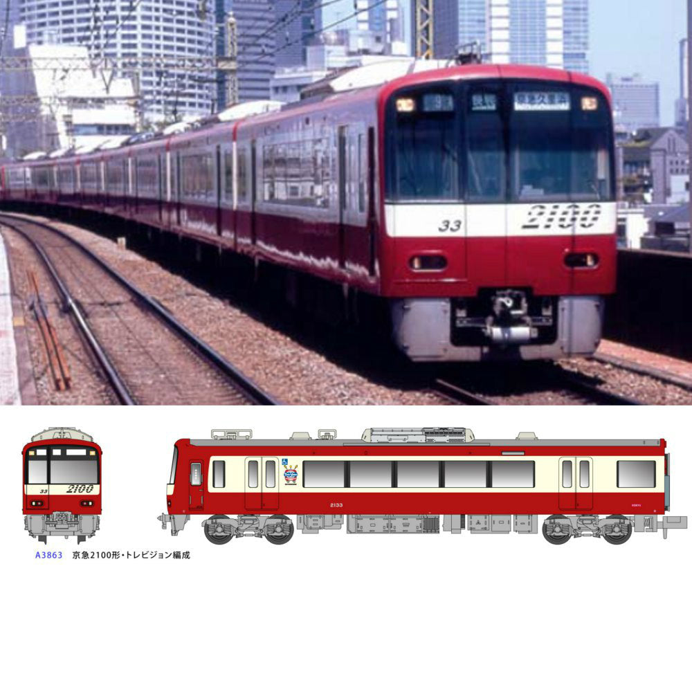 【新品即納】[RWM]A3863 京急2100形・トレビジョン編成 8両セット(動力付き) Nゲージ 鉄道模型 MICRO ACE(マイクロエース)(20160324)