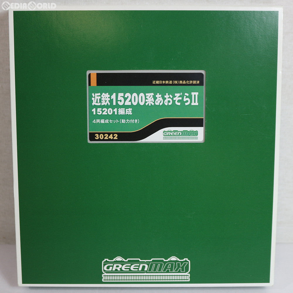 【中古即納】[RWM] (再販) 30242 近鉄15200系あおぞらII 15201編成 4両編成セット(動力付き) Nゲージ 鉄道模型 GREENMAX(グリーンマックス) (20180324)
