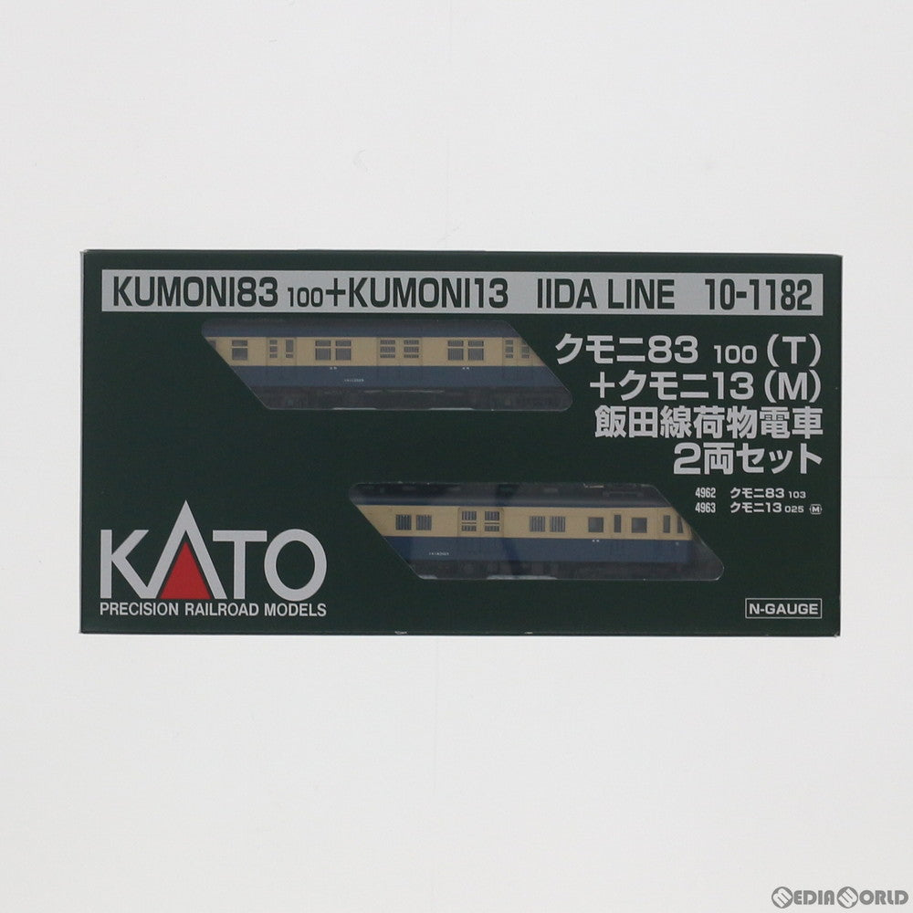 【中古即納】[RWM] 10-1182 クモニ83 100(T) +クモニ13(M) 飯田線荷物電車 2両セット(動力付き) Nゲージ 鉄道模型 KATO(カトー) (20200723)