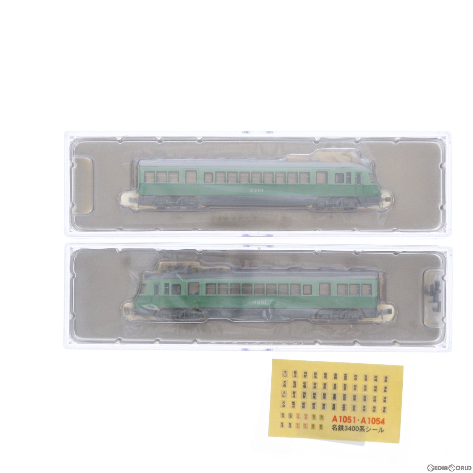 【中古即納】[RWM] A1054 名鉄 3400系(いもむし) グリーン 2両セット(動力付き) Nゲージ 鉄道模型 MICRO ACE(マイクロエース) (20050930)