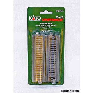【新品即納】[RWM] 20-420 UNITRACK(ユニトラック) 単線高架直線線路 124mm(2本入) Nゲージ 鉄道模型 KATO(カトー) (20071231)