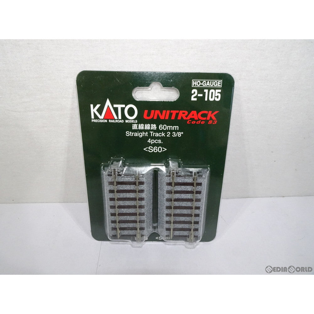【中古即納】[RWM] 2-105 UNITRACK(ユニトラック) (HO) 直線線路 S60 60mm(4本入) HOゲージ 鉄道模型 KATO(カトー) (20040930)
